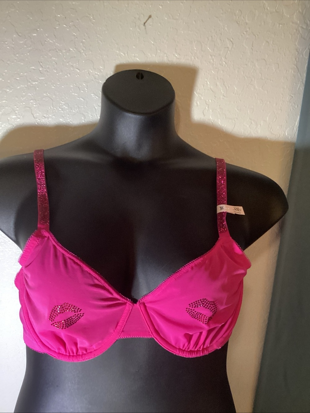 Victoria's Secret Hot Pink Embellished Underwire Bra